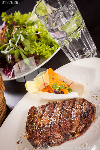 Image of Grilled beef steak with seasoning