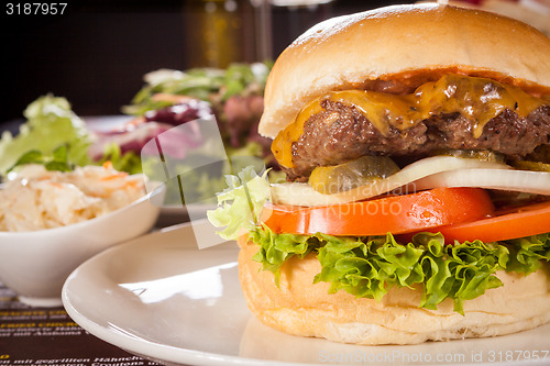 Image of Cheeseburger with cole slaw