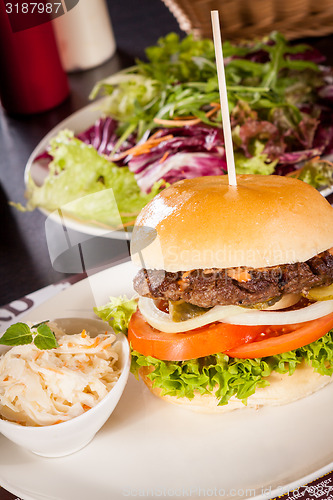 Image of Cheeseburger with cole slaw