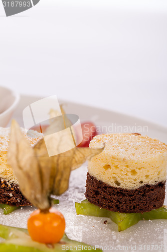 Image of Gourmet coffee blanc mange with gooseberry