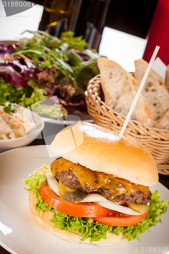 Image of Cheeseburger with cole slaw