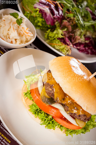 Image of Cheeseburger with cole slaw