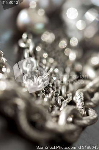 Image of Assorted silver costume jewellery