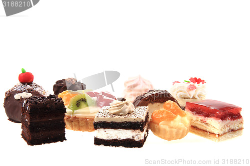 Image of different sweet deserts isolated