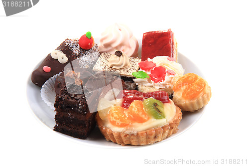 Image of different sweet deserts isolated