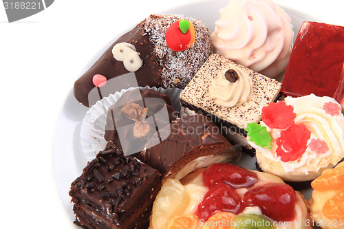 Image of different sweet deserts isolated