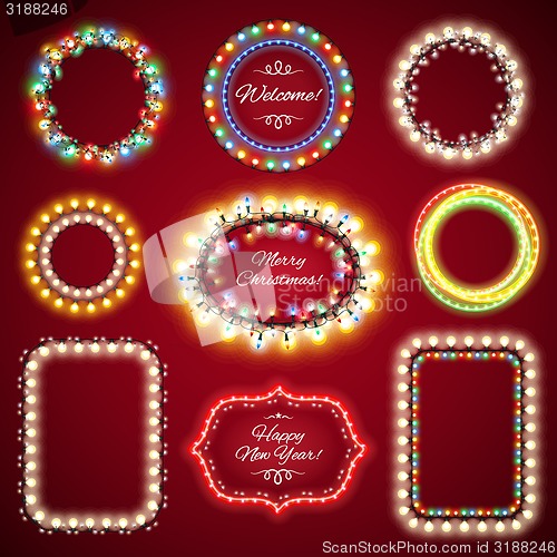 Image of Christmas Lights Frames with a Copy Space Set1