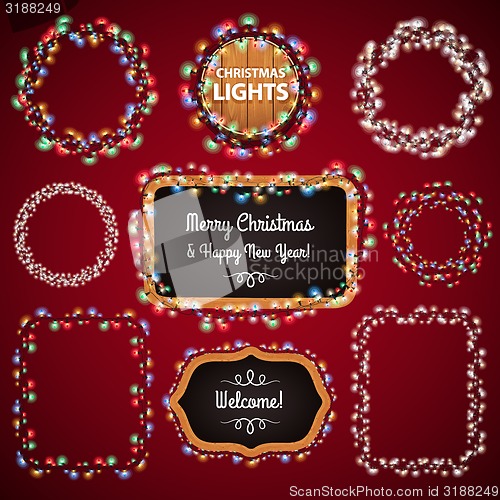 Image of Christmas Lights Frames with a Copy Space Set4