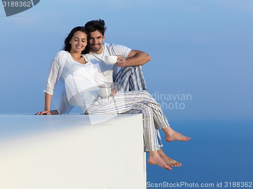 Image of happy young romantic couple have fun arelax  relax at home