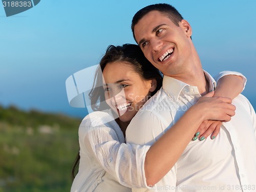 Image of happy young romantic couple have fun arelax  relax at home