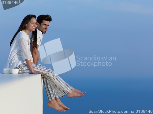 Image of happy young romantic couple have fun arelax  relax at home