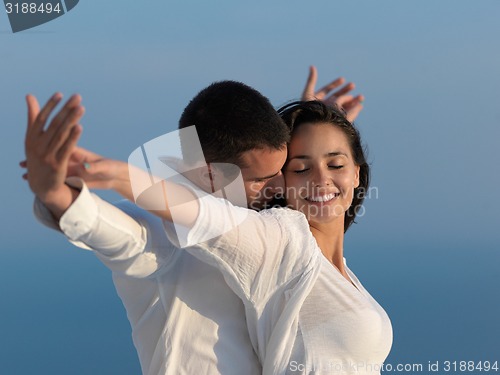 Image of happy young romantic couple have fun arelax  relax at home