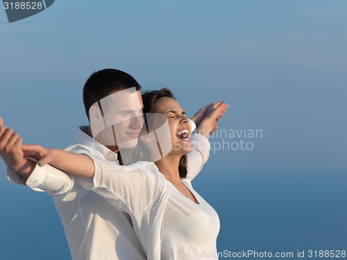 Image of happy young romantic couple have fun arelax  relax at home