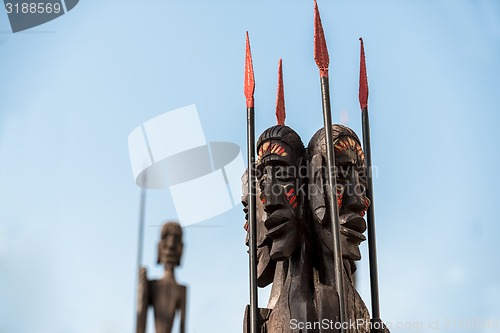 Image of Warriors under blue sky