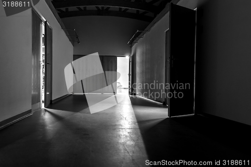 Image of Modern corridor with light