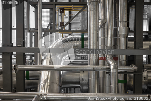 Image of Industrial pipes in a thermal power plant