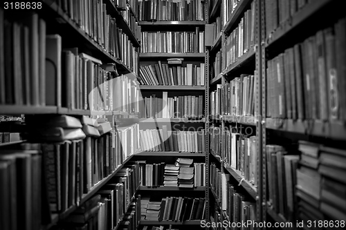 Image of Library interior with books