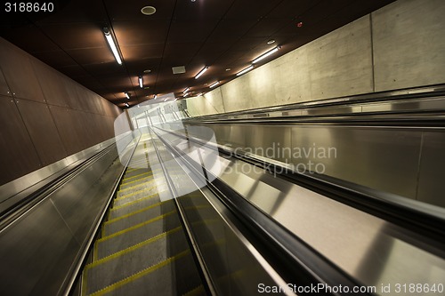 Image of Moving escalator in the business center