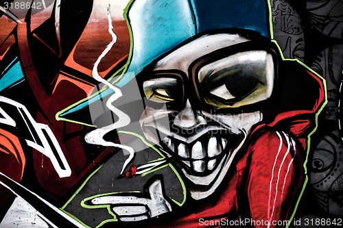 Image of Graffiti with a simper boy 