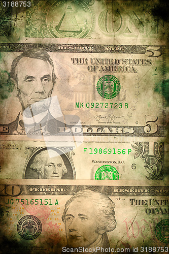 Image of USA dollar money banknotes texture grunge background