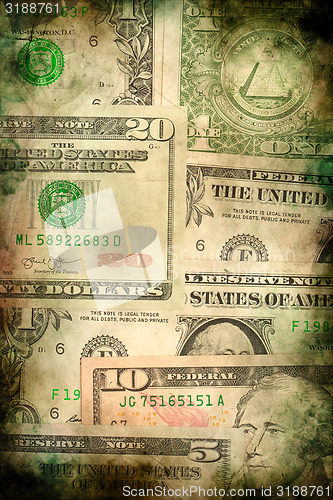 Image of USA dollar money banknotes texture grunge background