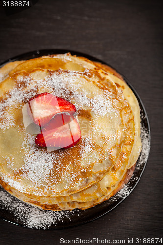 Image of Crepes with fresh strawberries