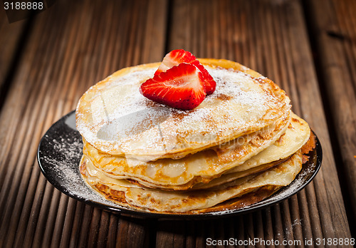 Image of Crepes with fresh strawberries