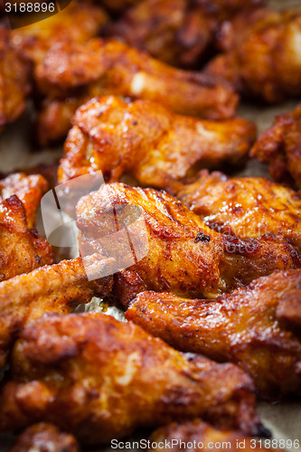 Image of Chicken wings on baking sheet