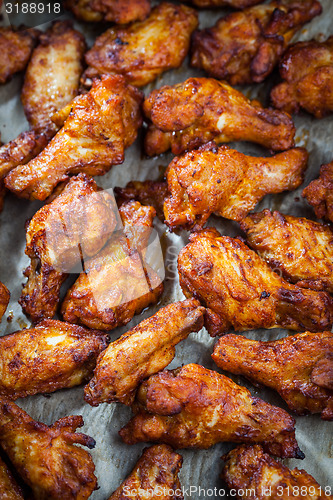 Image of Chicken wings on baking sheet