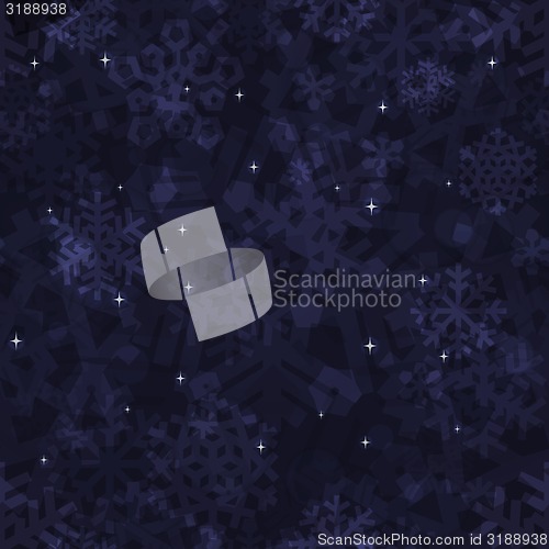 Image of shiny_dark_snowflakes_seamless_pattern