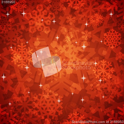 Image of Shiny Red Snowflakes Seamless Pattern for Christmas Desing