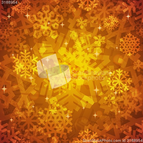 Image of Shiny Golden Snowflakes Seamless Pattern for Christmas Desing