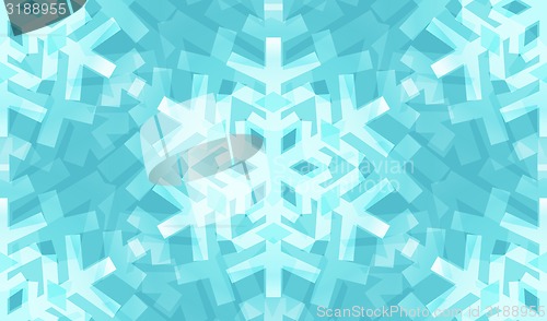 Image of Shiny Blue Snowflakes Seamless Pattern for Christmas Desing