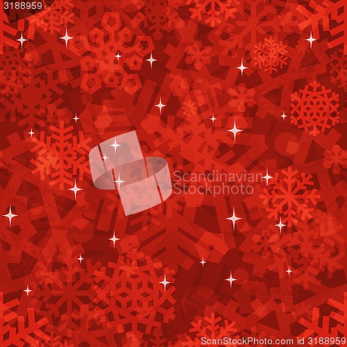 Image of shiny_red_snowflakes_seamless_pattern