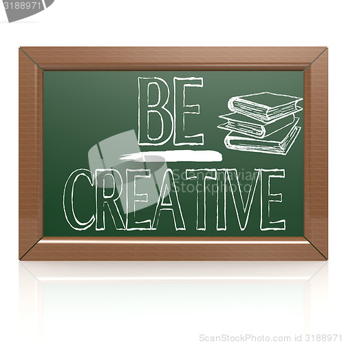 Image of Be Creative written with chalk on blackboard