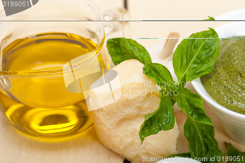 Image of Italian basil pesto sauce ingredients