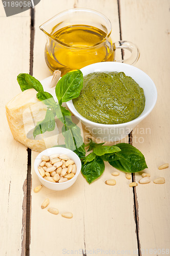 Image of Italian basil pesto sauce ingredients