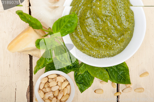 Image of Italian basil pesto sauce ingredients