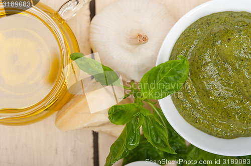 Image of Italian basil pesto sauce ingredients