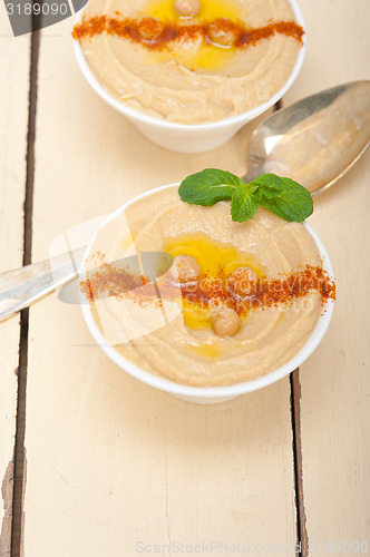 Image of Hummus with mint on top