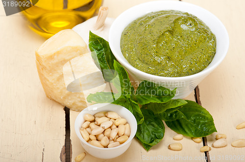 Image of Italian basil pesto sauce ingredients