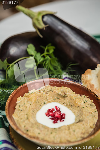 Image of Traditional arabian eggplant dip baba ganoush 