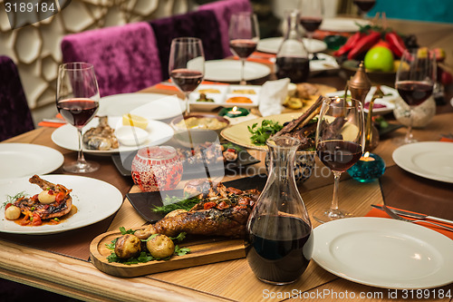 Image of Served for a banquet table.