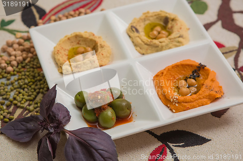 Image of Delicious and healthy hummus 