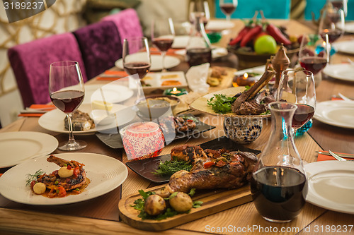 Image of Served for a banquet table.