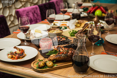 Image of Served for a banquet table.