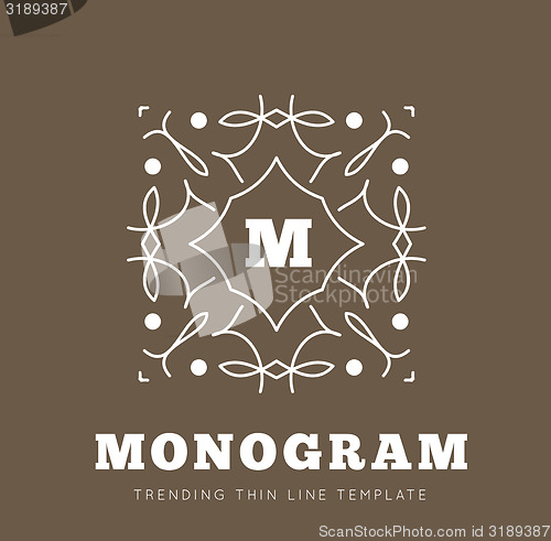 Image of Simple and graceful monogram design template