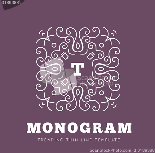 Image of Simple and graceful monogram design template