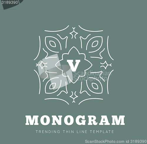 Image of Simple and graceful monogram design template