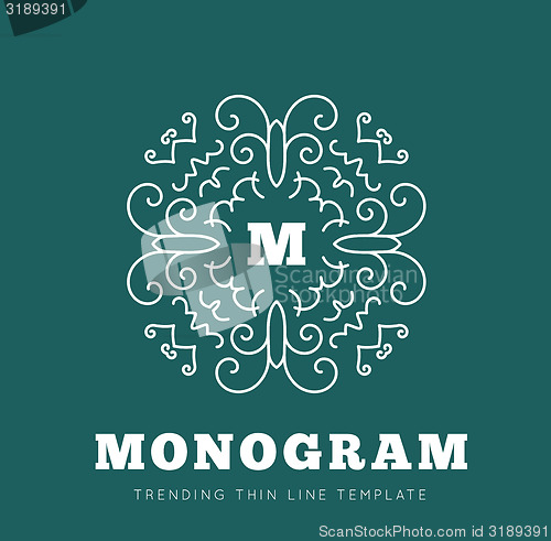 Image of Simple and graceful monogram design template